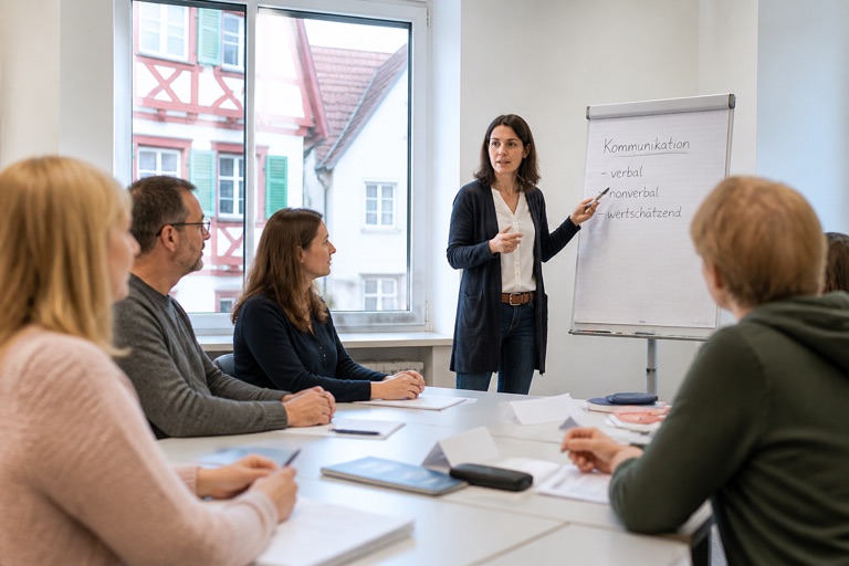 Kursraum einer Volkshochschule in Baden-Württemberg