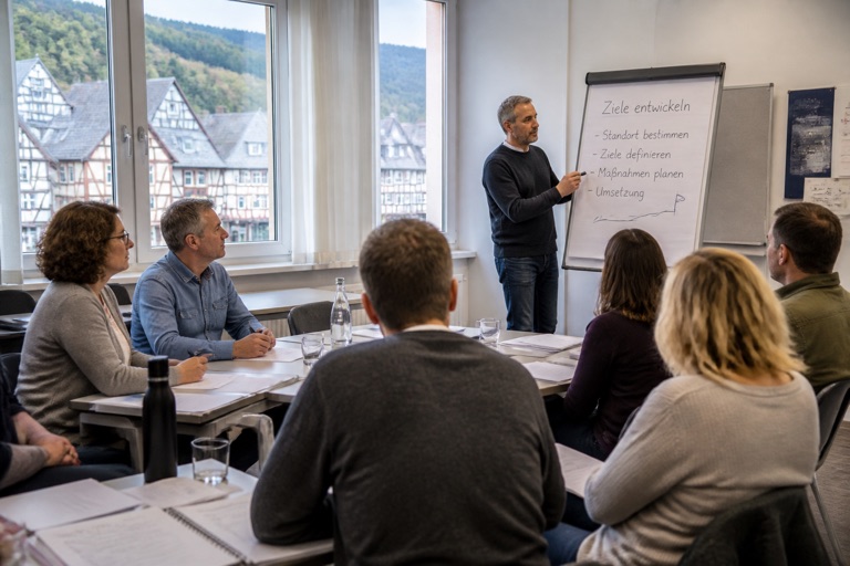 Kursraum einer Volkshochschule in Hessen